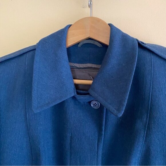 Vintage Canadian Air Force 100% Wool Blue Lined Long Overcoat Jacket Woman Large - Picture 5 of 15